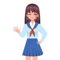 lady wearing sailor uniform vector