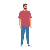 young bearded man standing vector