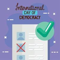 day of democracy lettering vector