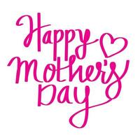 happy mothers day pink lettering vector