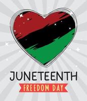 Juneteenth lettering with heart vector