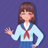 girl wearing uniform sailor vector