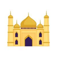 golden islamic mosque temple vector