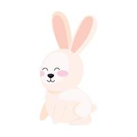 cute white rabbit animal vector