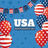 Usa independence day lettering frame vector