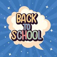 back to school lettering poster vector