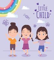 little kids in poster vector