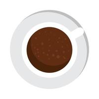 vista aérea de la taza de café vector