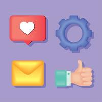 four social media icons vector