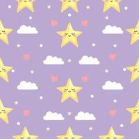 clouds and stars pastel pattern vector