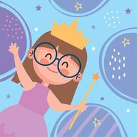 little girl queen playing vector