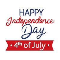 4th of july lettering vector