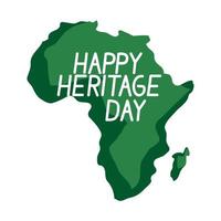 heritage day lettering in map vector