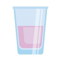 pink yogurt in glass vector