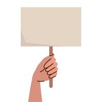 protester hand with banner vector