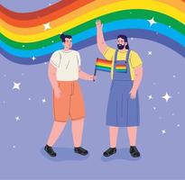 pareja de amantes gays lgtbi vector