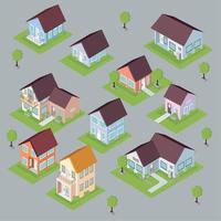 isometric neighborhood cityscape vector