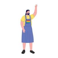 man gay with apron vector