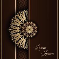 mandala background, brown and gold gradient vector