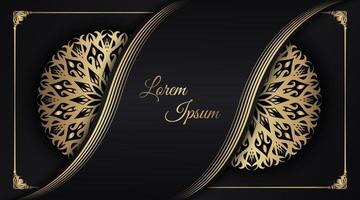 mandala ornamental de lujo, negro y dorado, diseño vectorial vector