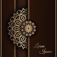 mandala background, brown and gold gradient vector