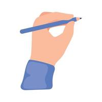 left hand with pencil vector