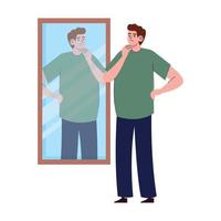 man with mirror vector