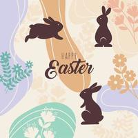 happy easter lettering card vector