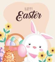 happy easter postcard vector