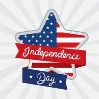 Independence day lettering in star vector