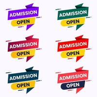 admission open banner tag abstract shape school college university coaching vector