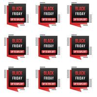 black friday label and badge design set vector