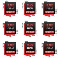 black friday label and badge design set vector