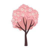 árbol con flores rosas vector