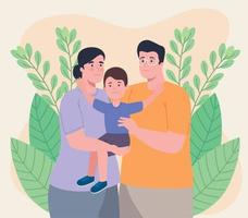 Parents Couple Lifting Son