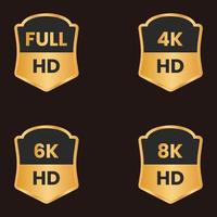 golden full hd resolution button set vector