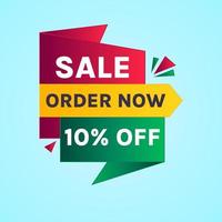 sale banner template design with geometric background big sale special offer up to 10 off order now vector