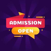 admission open banner tag abstract shape school college university coaching vector