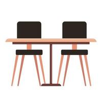restaurant table and chairs vector