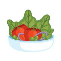 dish with salad vector