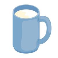 taza de leche isométrica vector