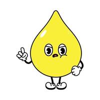 Cute funny angry drop of urine character. Vector hand drawn traditional cartoon vintage, retro, kawaii character illustration icon. Isolated white background. Angry drop of urine character concept