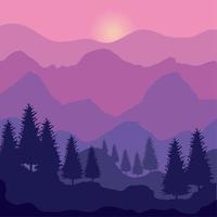 trees and purple landscape vector