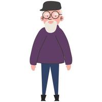 grandfather standing wearing cap vector