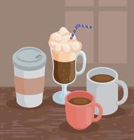 coffee drinks products isometric vector