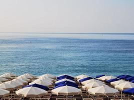 texture of beach umbrellas on Ligurian beaches in the summer of 2022 photo