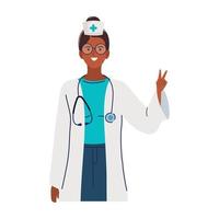afro female doctor vector