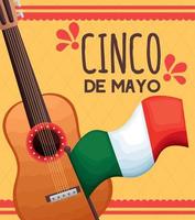 mexican celebration lettering card vector