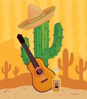 mexican celebration desert scene vector