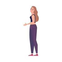 blond young woman standing vector